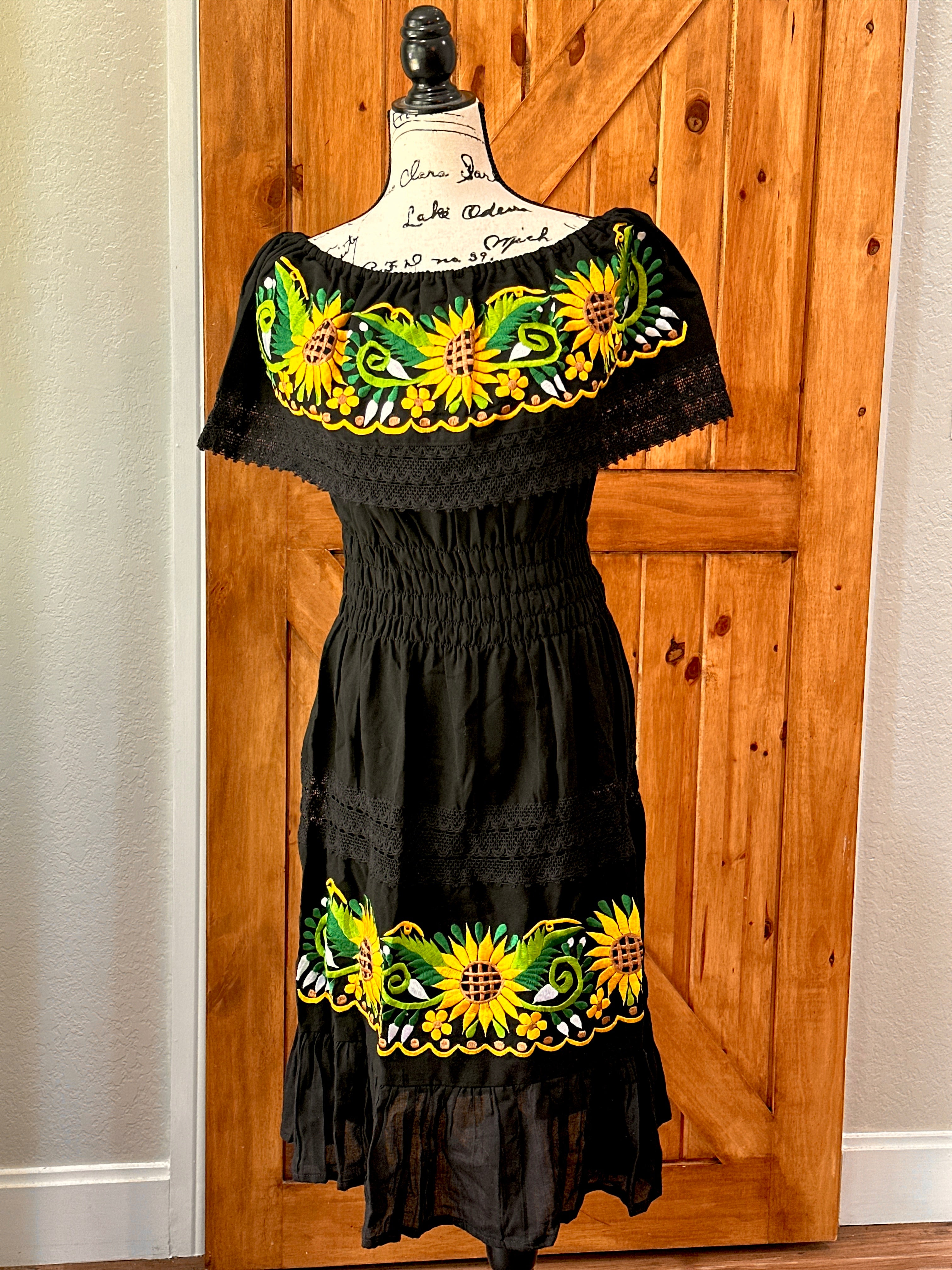 Sunflower Dress- Embroidery Dress large Sunflower Dress- Embroidery Dress large