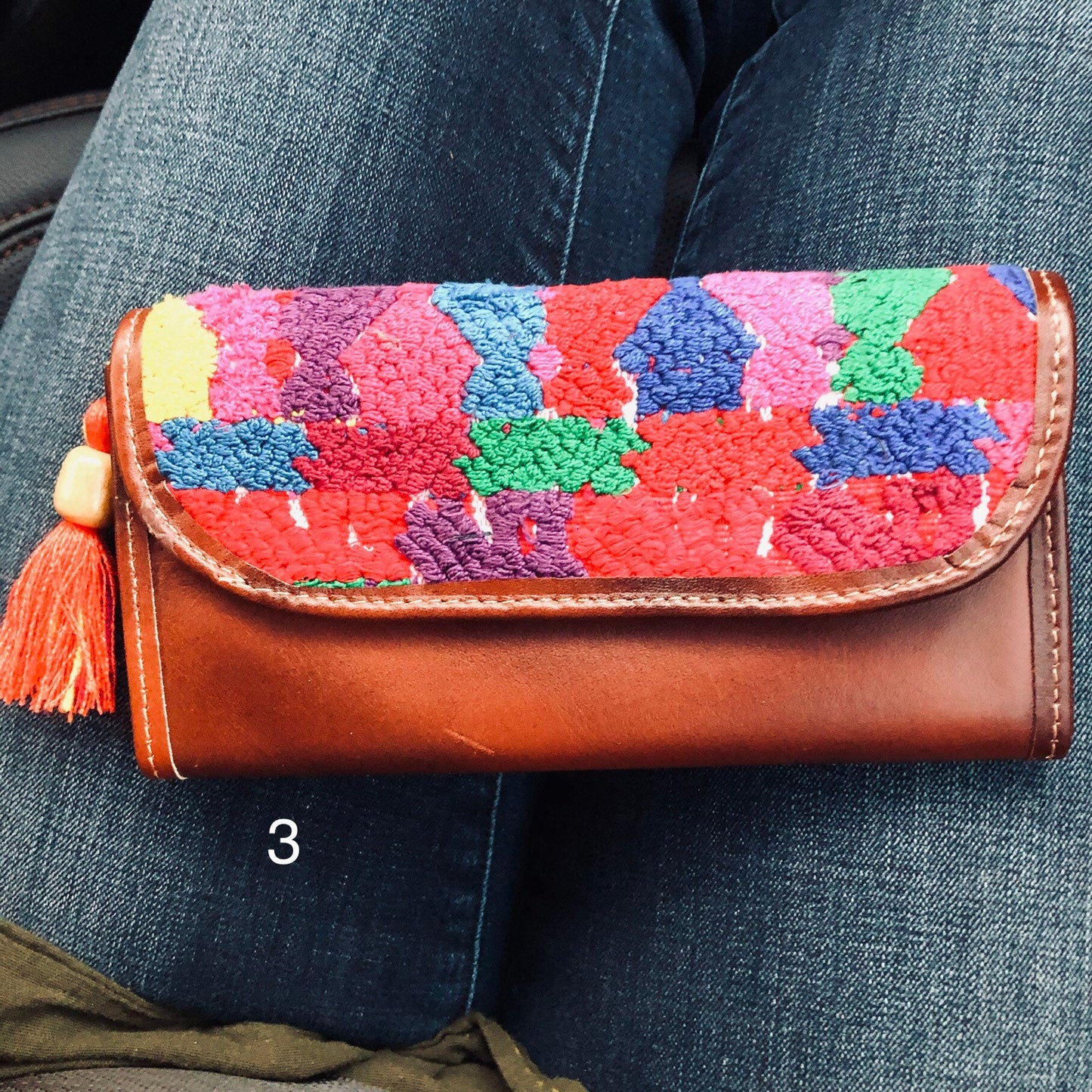 Embroidery Leather wallet