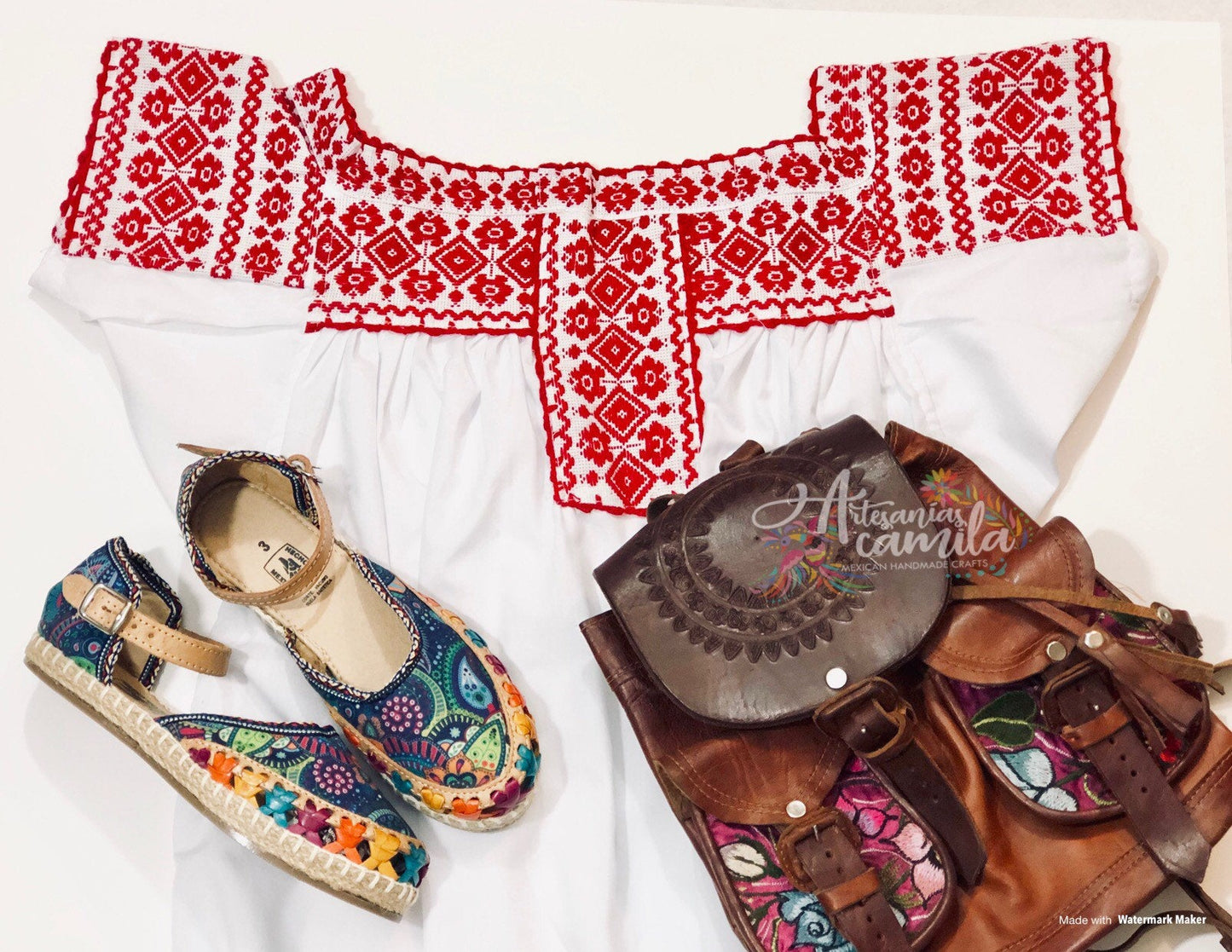 Embroidery Mexican Blouse - M-L Fiesta Blouse