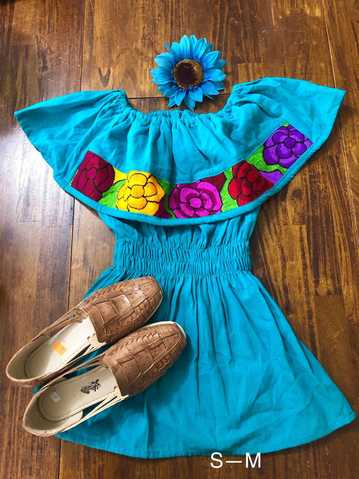 Mexican Top Off the shoulders Campesina Blouse XS-M - Floral Off the shoulders blouse- Cinco de mayo fiesta blouse-