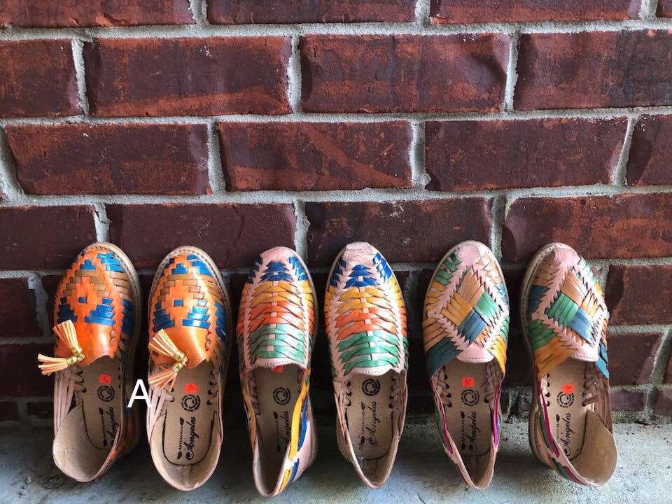 Size 7 Huarache Sandal - Mexican style Boho Ready to ship- Rainbow Sandal