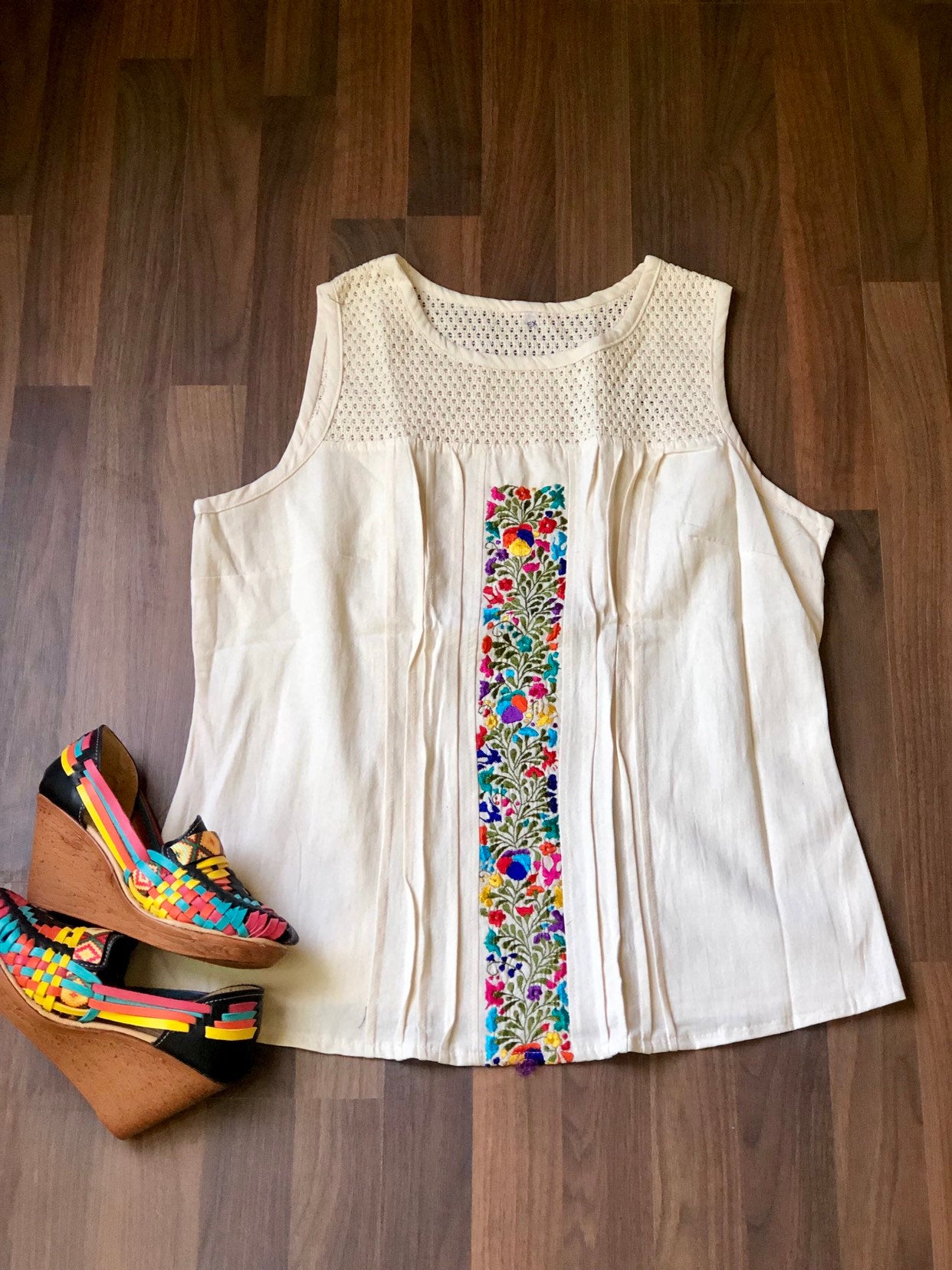 L-Xl Oaxaca Blouse- Elegant Hand Embroidery Blouse