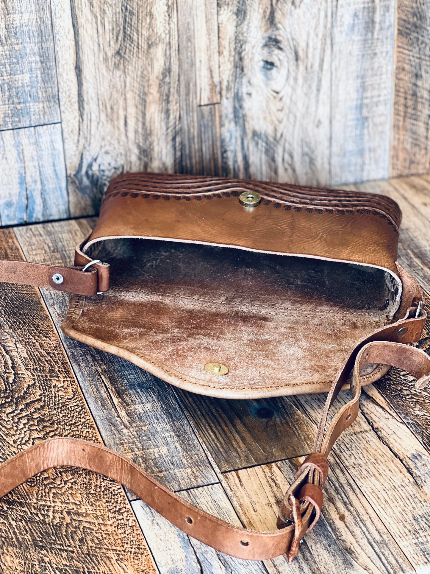 Chiapas Tooled Boho Leather Crossbody Bag