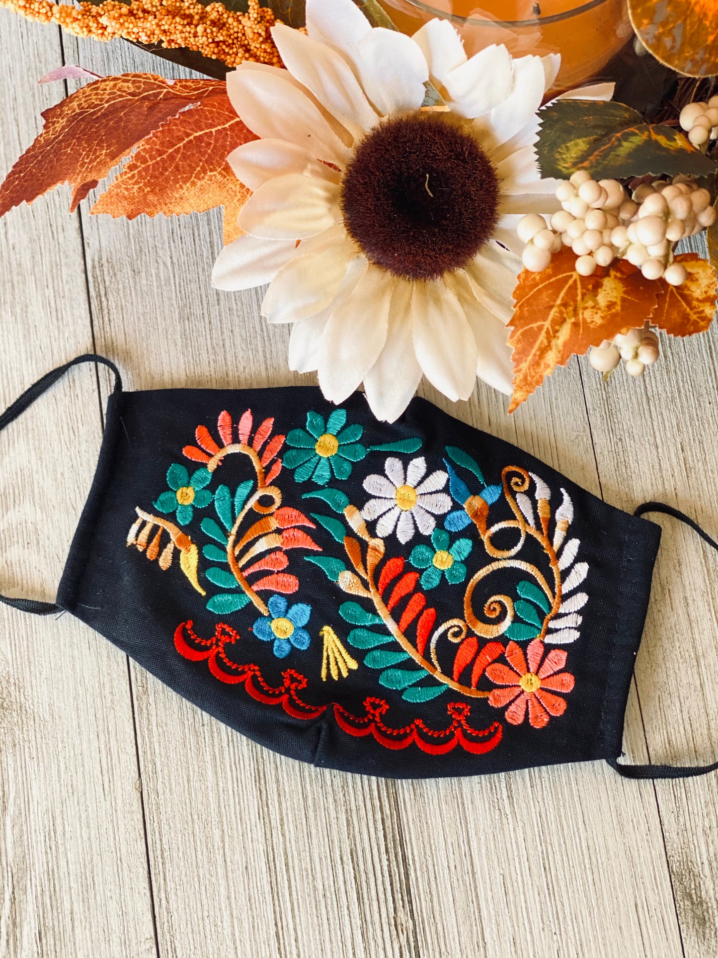 Embroidered Floral face mask