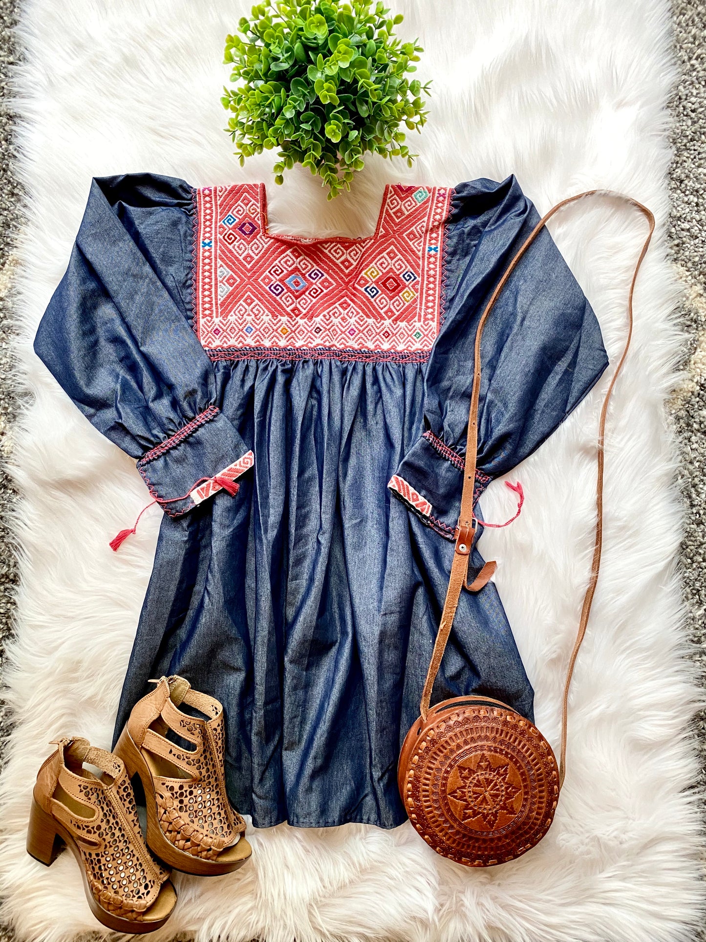 Jean Larraizar Hand Embroidered Tunic Top