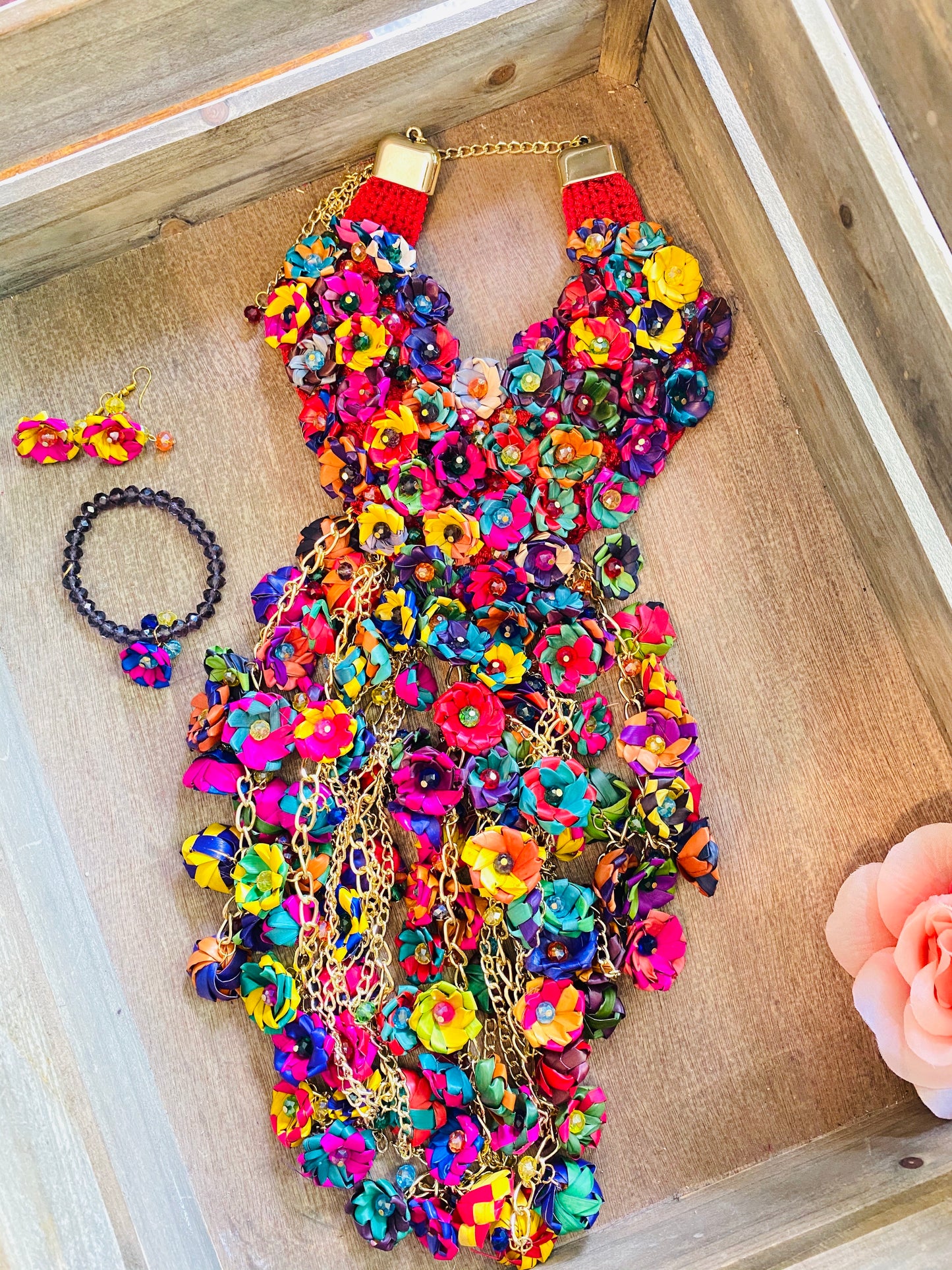 Maxi Collar De Palma -Boho Hippie Style Jewelry Rainbow