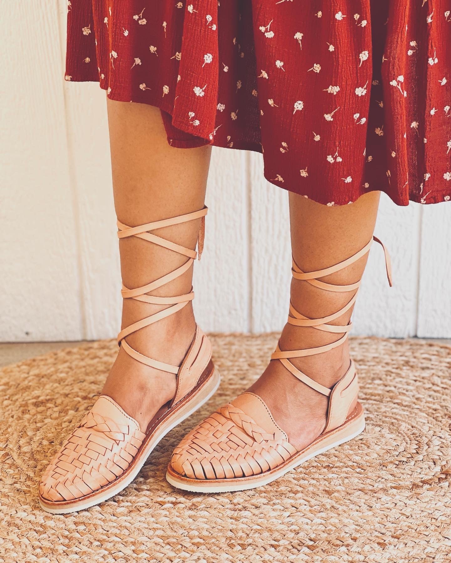 Lace up tan traditional