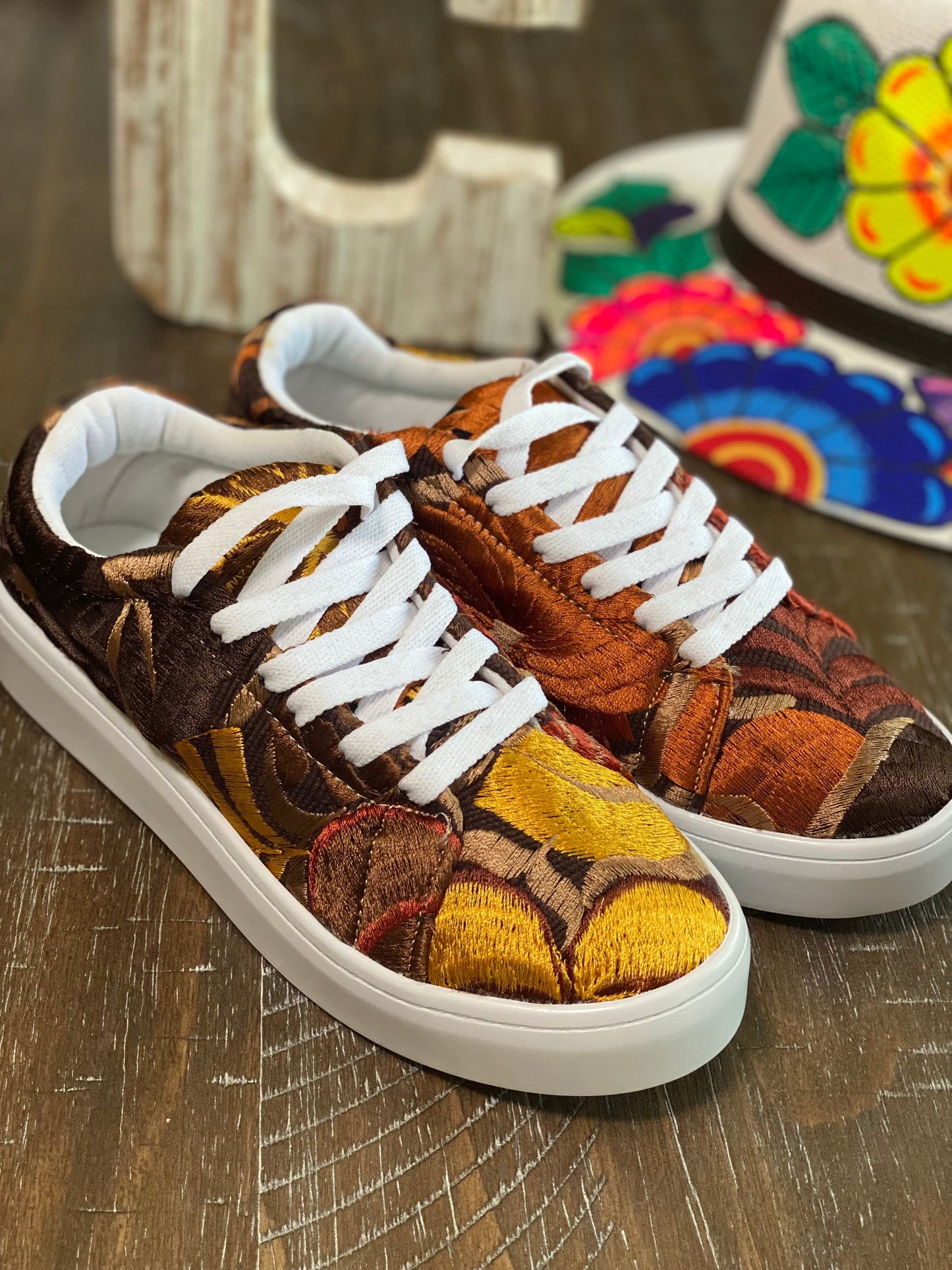Chiapas embroidered sneakers (fall colors )