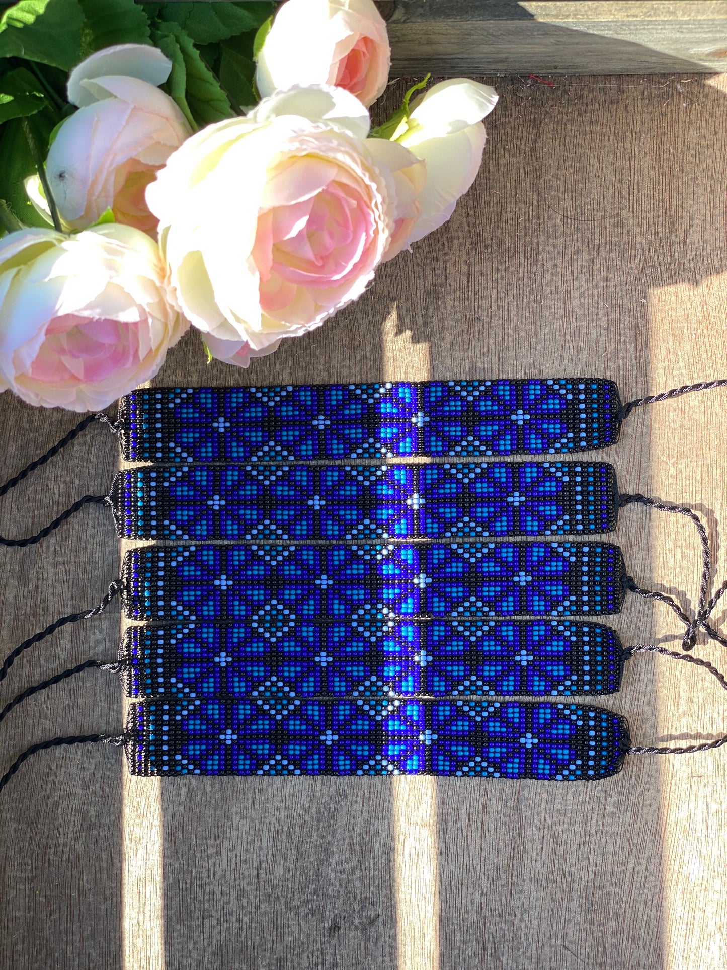 MATZUWA HUICHOL ANKLETS AZUL