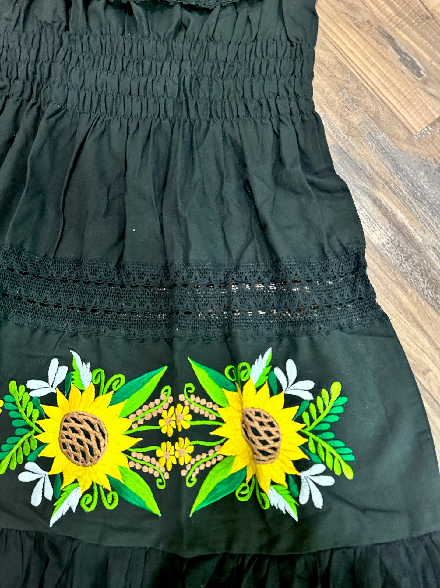 Sunflower Dress- Embroidery Dress large