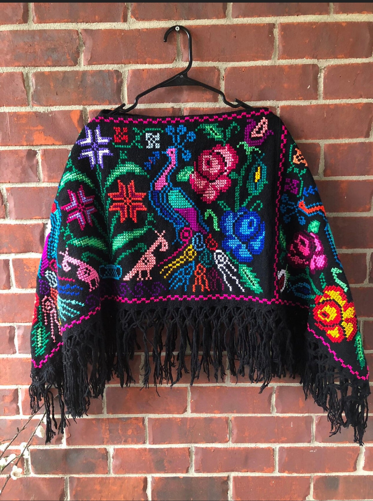 Mañanita Poncho- Embroidered Cape