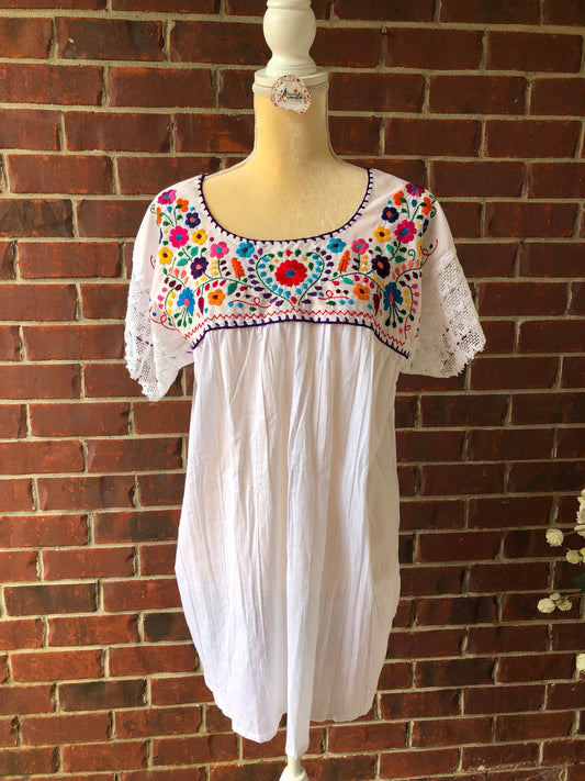 Hand Embroidery Top,Mexican Embroidery Blouse