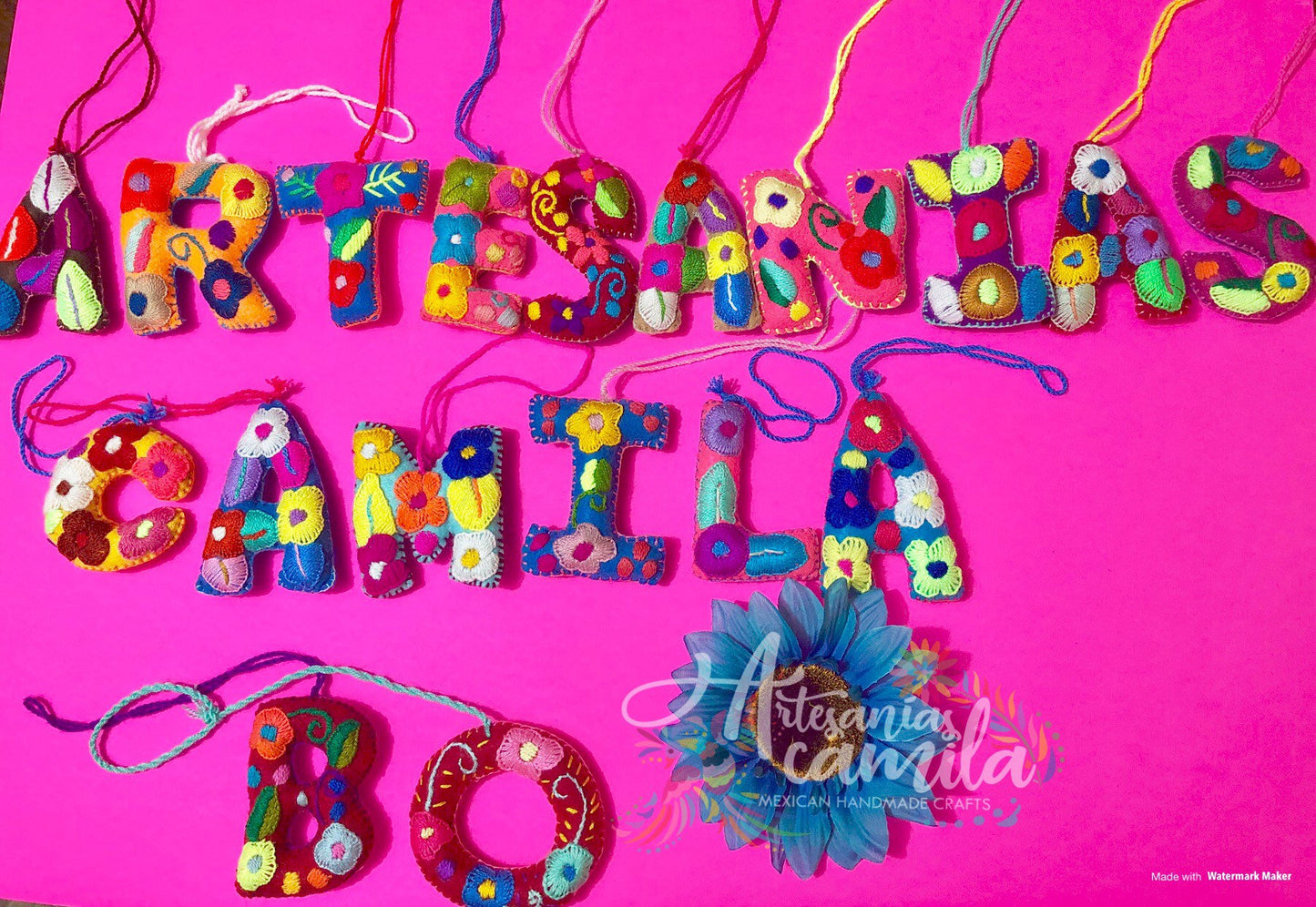 Embroidery Keychains Letters- Handbag Accesories - Colorful