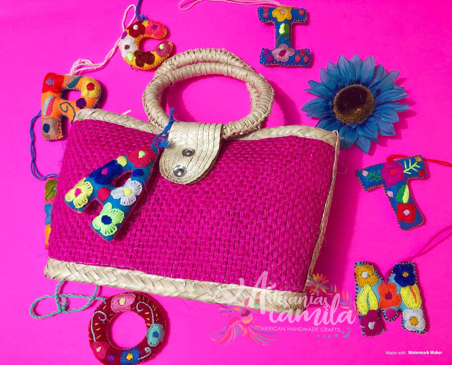 Embroidery Keychains Letters- Handbag Accesories - Colorful