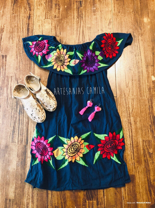 Mexican Dress , Off Shoulders Mexican Dress, Fiesta Dress , Small- median