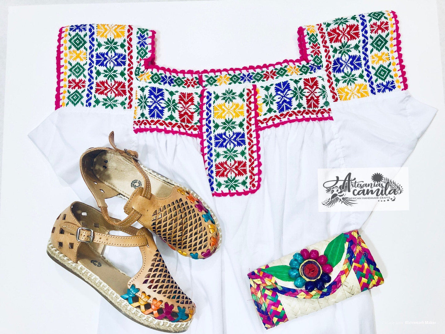 Embroidery Mexican Blouse - M-L Fiesta Blouse