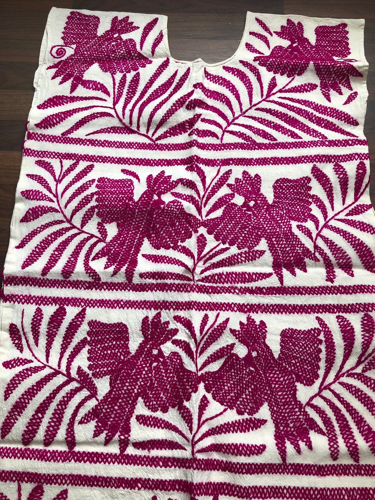 Oaxaca Mexican Huipil Dress - One Size- Hand Embroidery - Includes Bel Artesanias Camila Oaxaca Mexican Huipil Dress - One Size- Hand Embroidery - Includes Bel Artesanias Camila