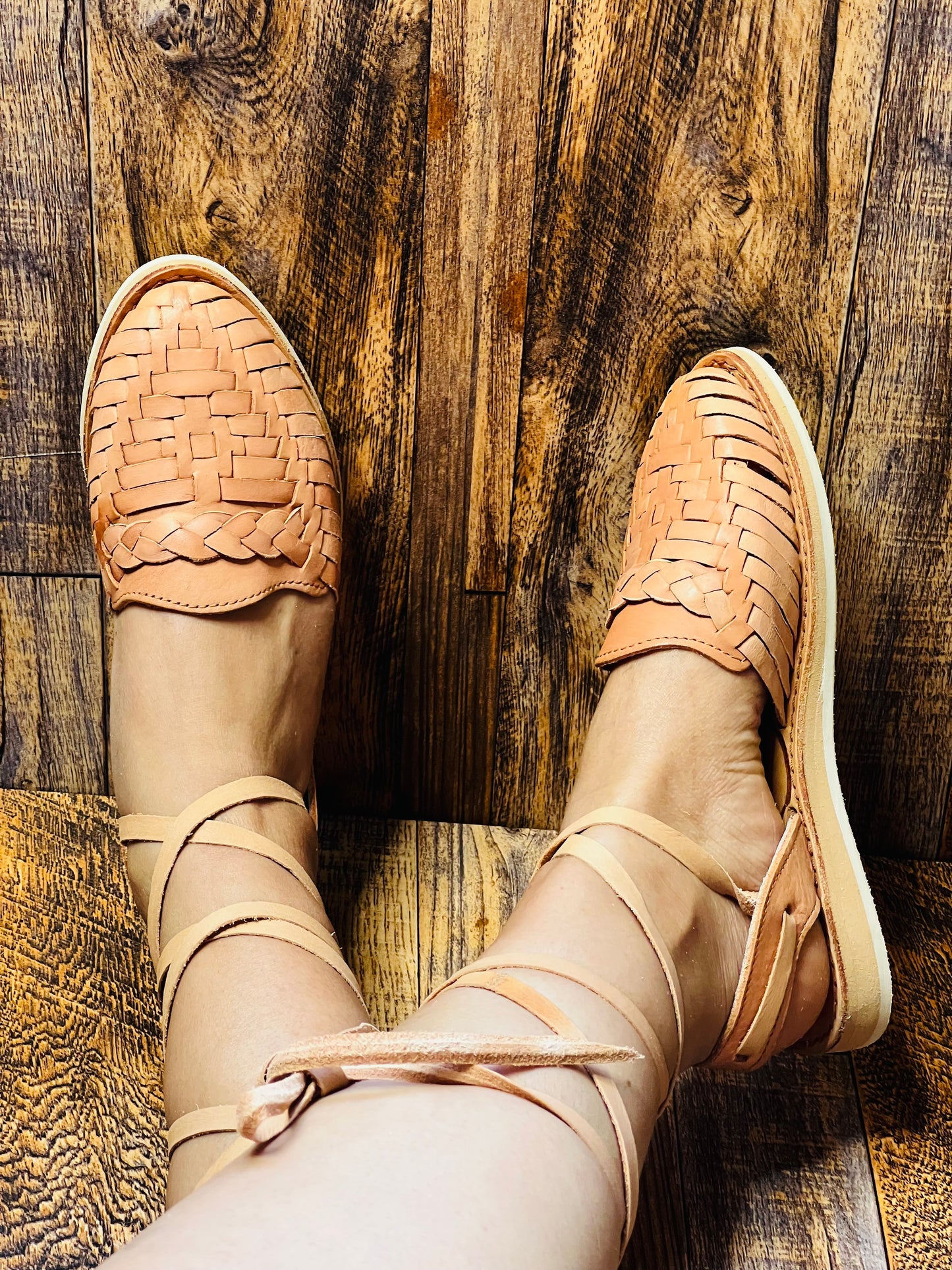 Lace up tan traditional