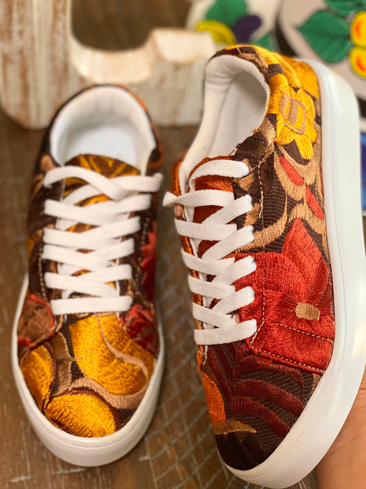 Chiapas embroidered sneakers (fall colors )