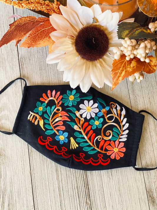 Embroidered Floral face mask