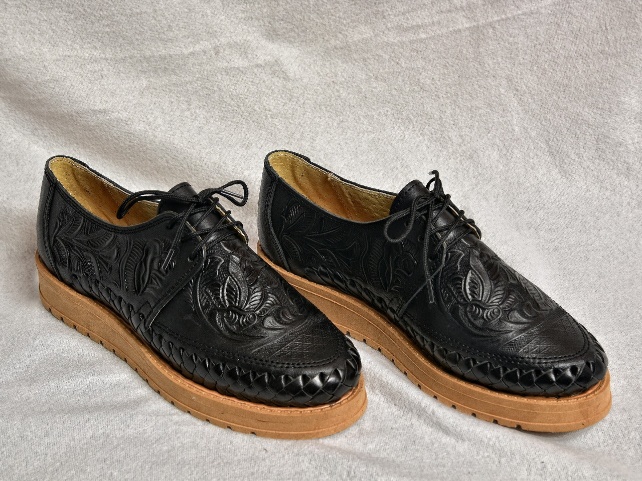 Tooled Black Loafers