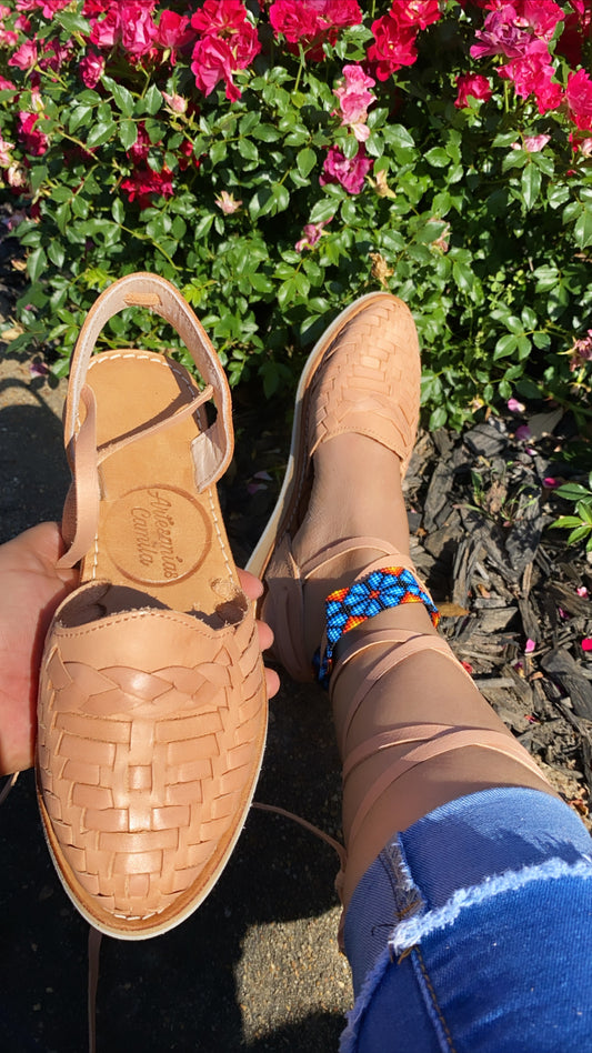 Trencita Tan Lace Up (ready to ship)