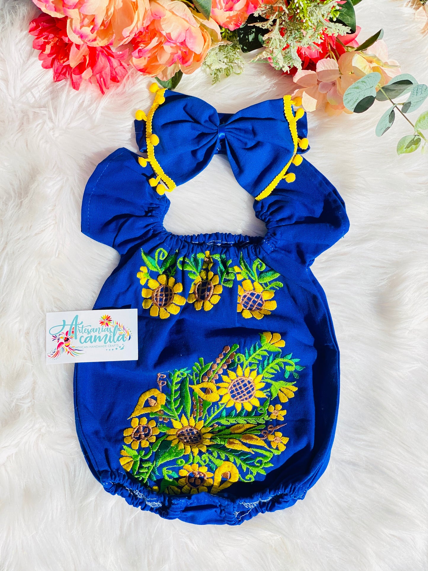 Sunflower Floral Romper/ Mexicanitas