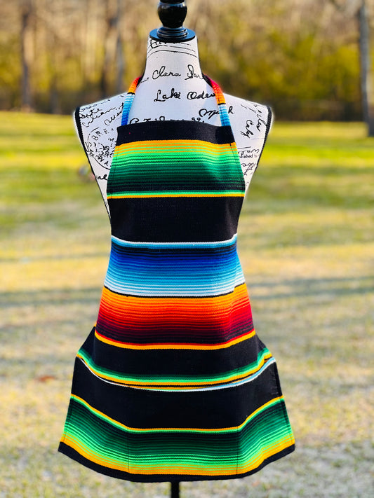 Serape Apron black rainbow