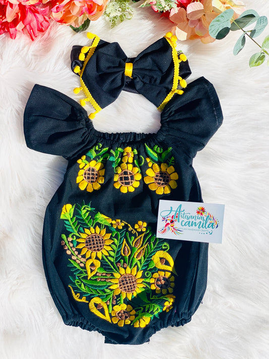 Sunflower Floral Romper/ Mexicanitas